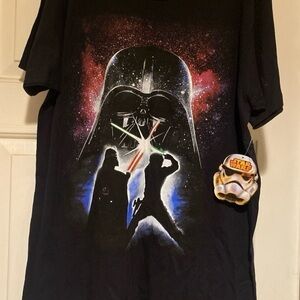 Vintage Retro Star Wars Darth Vader Han Solo duel medium T-shirt with tag